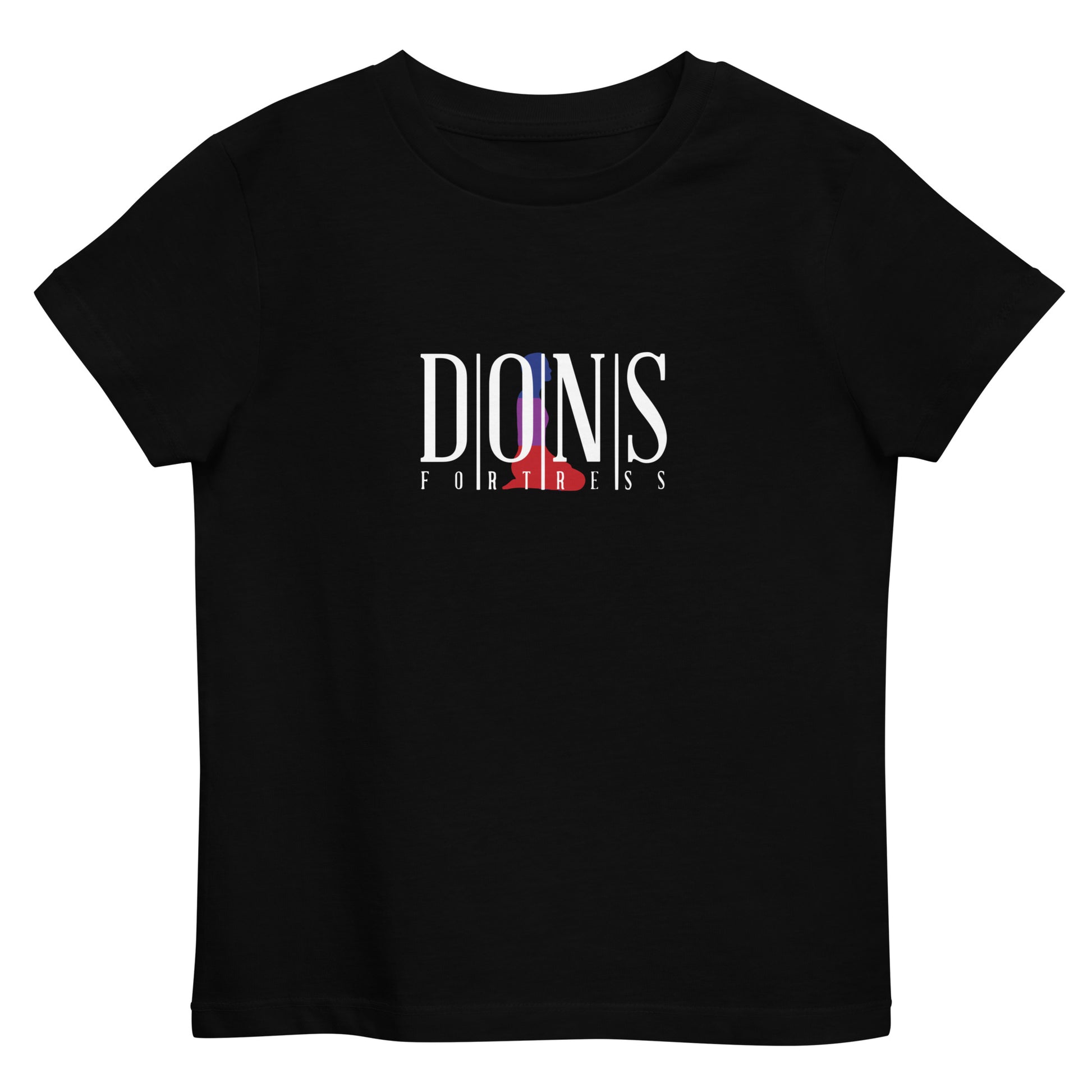 DONSFORTRESS Kids Hebron Eco-Friendly, Sustainable Tshirt in Black. Made from 100% organic ring-spun combed cotton.