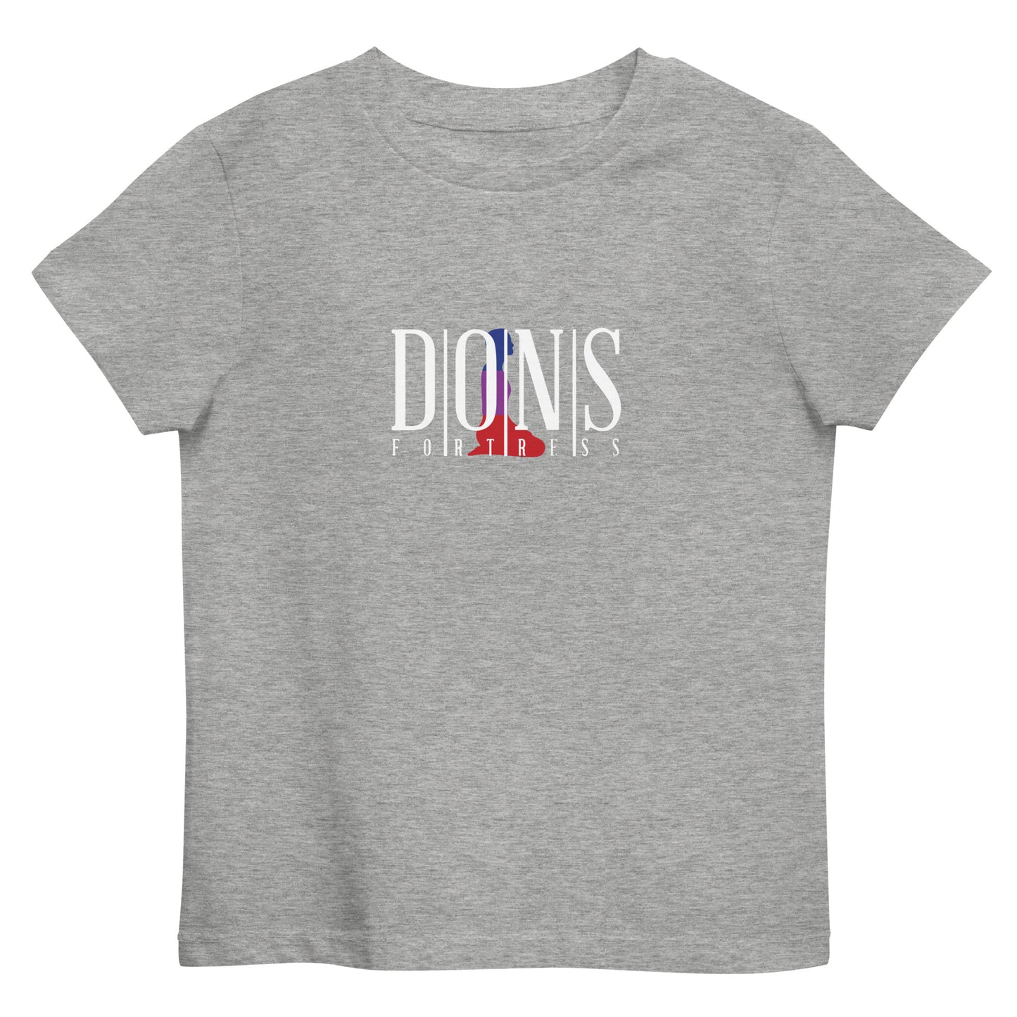 DONSFORTRESS Kids Hebron Eco-Friendly, Sustainable Tshirt in Heather Grey. Made from 100% organic ring-spun combed cotton.