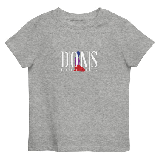 DONSFORTRESS Kids Hebron Eco-Friendly, Sustainable Tshirt in Heather Grey. Made from 100% organic ring-spun combed cotton.