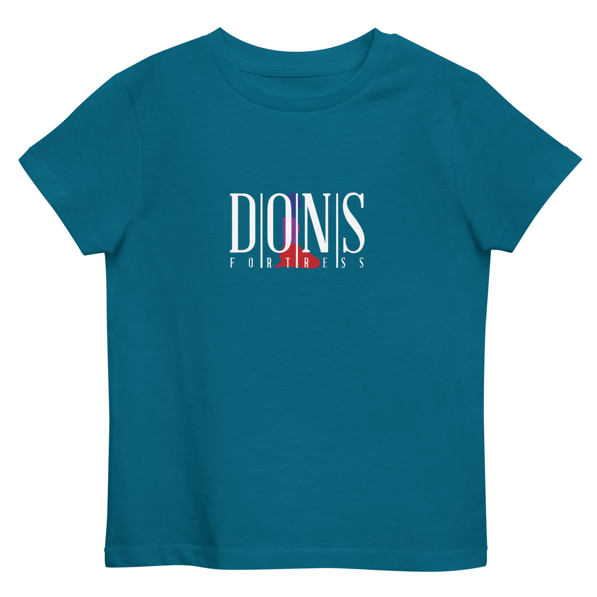 DONSFORTRESS Kids Hebron Eco-Friendly, Sustainable Tshirt in Ocean Depth. Made from 100% organic ring-spun combed cotton.