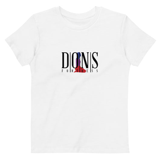 DONSFORTRESS Kids Hebron Eco-Friendly, Sustainable Tshirt in White. Made from 100% organic ring-spun combed cotton.