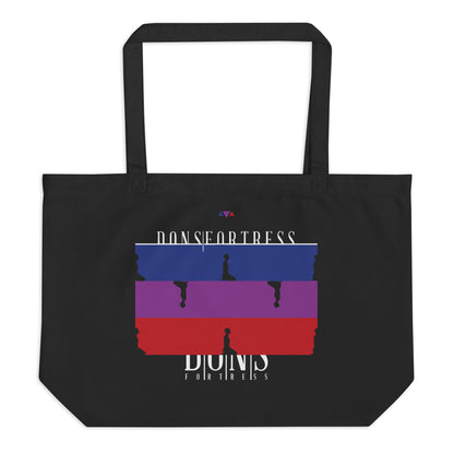 DONSFORTRESS Large Goshen Eco-Friendly, Sustainable Tote Flat in Black. Made from 100% certified organic cotton.