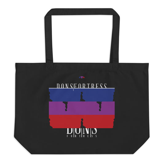 DONSFORTRESS Large Goshen Eco-Friendly, Sustainable Tote Flat in Black. Made from 100% certified organic cotton.