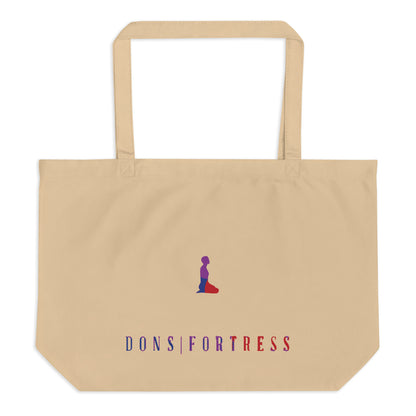 DONSFORTRESS Large Shiloh Eco-Friendly, Sustainable Tote Flat in Oyster. Made from 100% certified organic cotton.