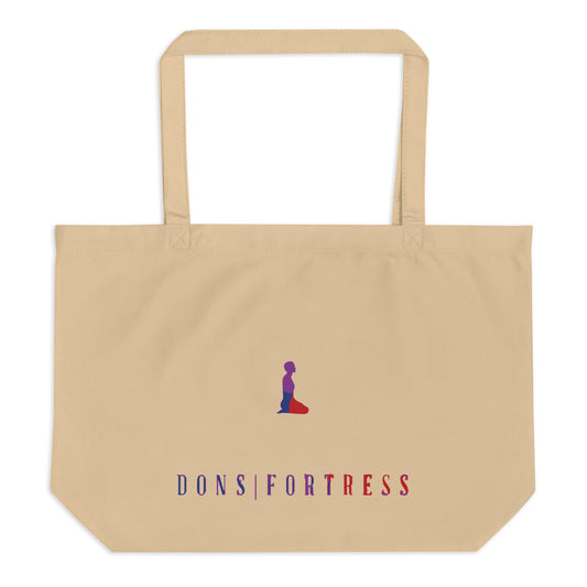 DONSFORTRESS Large Shiloh Eco-Friendly, Sustainable Tote Flat in Oyster. Made from 100% certified organic cotton.