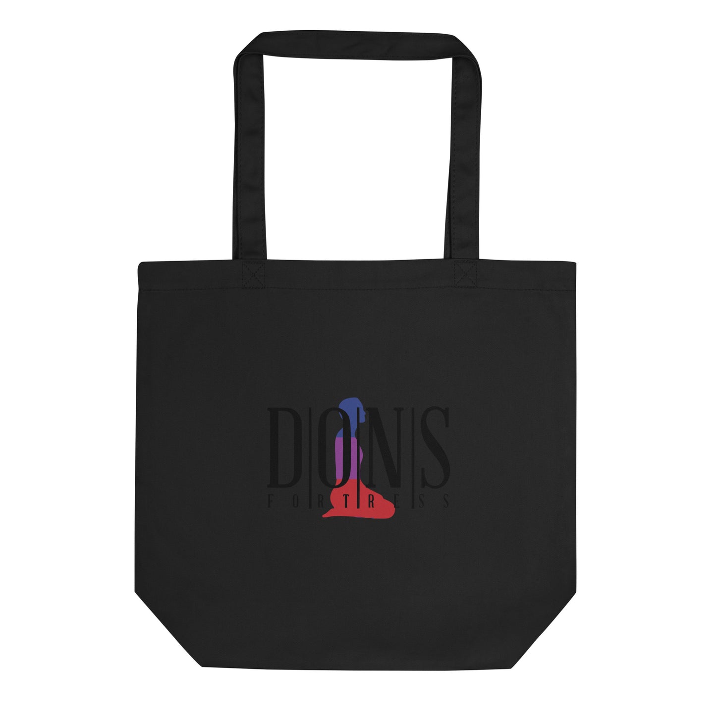 DONSFORTRESS Medium Hebron Eco-Friendly, Sustainable Tote Flat in Black. Made from 100% certified organic cotton.