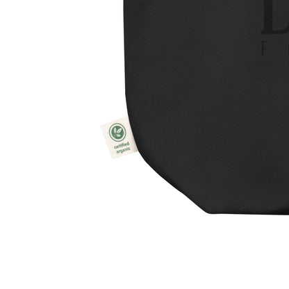 DONSFORTRESS Medium Hebron Eco-Friendly, Sustainable Tote Flat in Black. Made from 100% certified organic cotton.