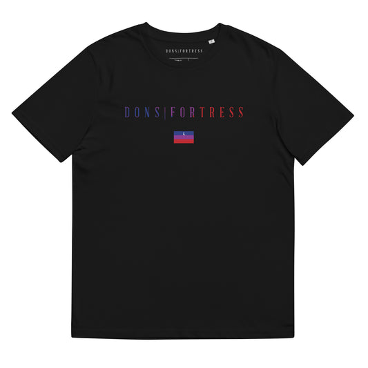 DONSFORTRESS Nain Sustainable, Eco-Friendly Tee in Black. Made from 100% organic ring-spun cotton.