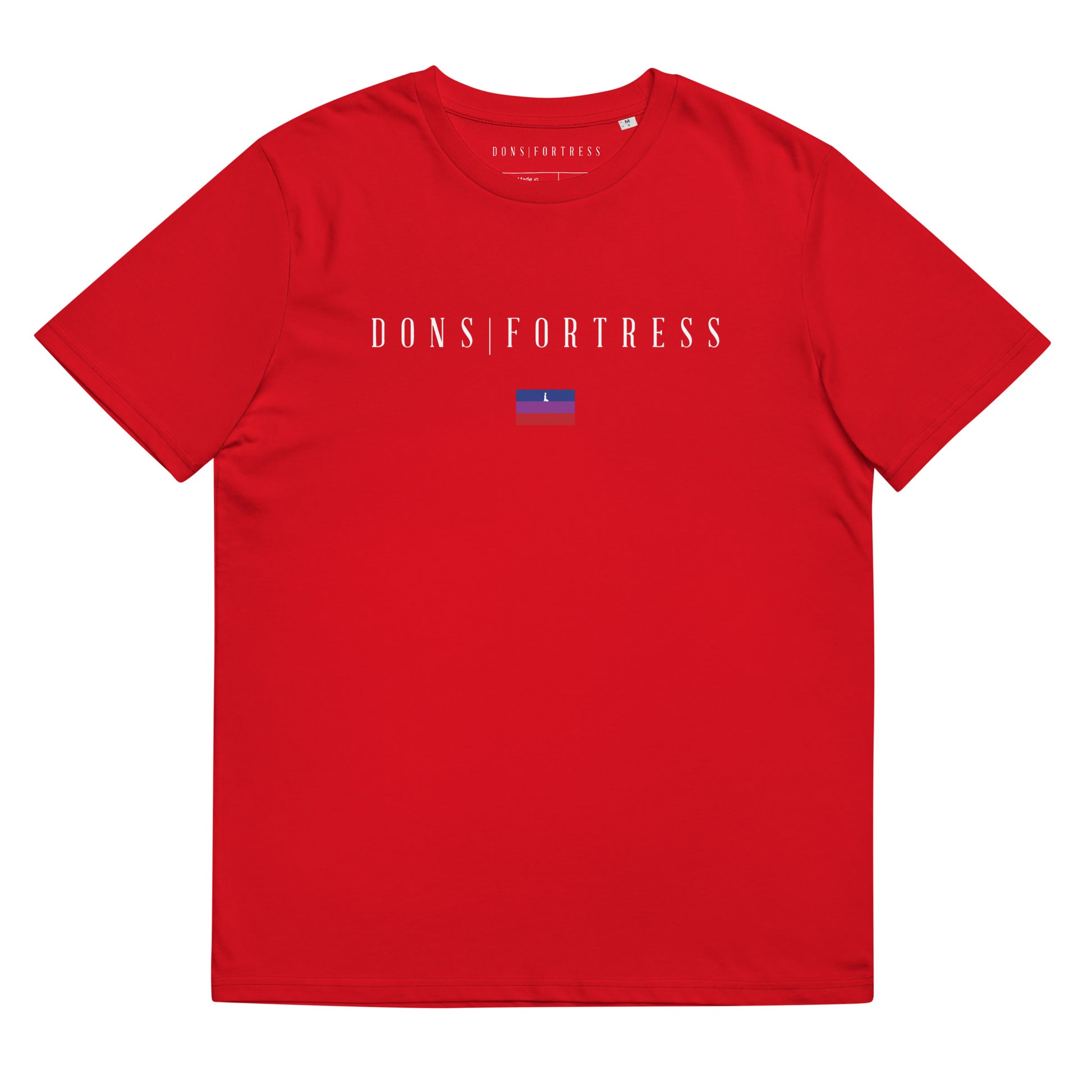 DONSFORTRESS Nain Sustainable, Eco-Friendly Tee in Red. Made from 100% organic ring-spun cotton.