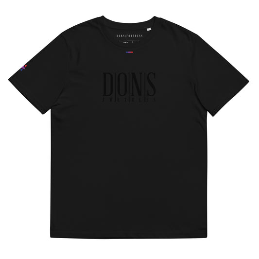 DONSFORTRESS Nebo Eco-Friendly, Sustainable Tee in Black. Made from 100% organic ring-spun cotton.