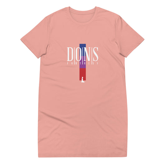 DONSFORTRESS Perera Eco-Friendly, Sustainable Tee Dress Flat in Canyon Pink. Made from 100% organic ring-spun cotton.