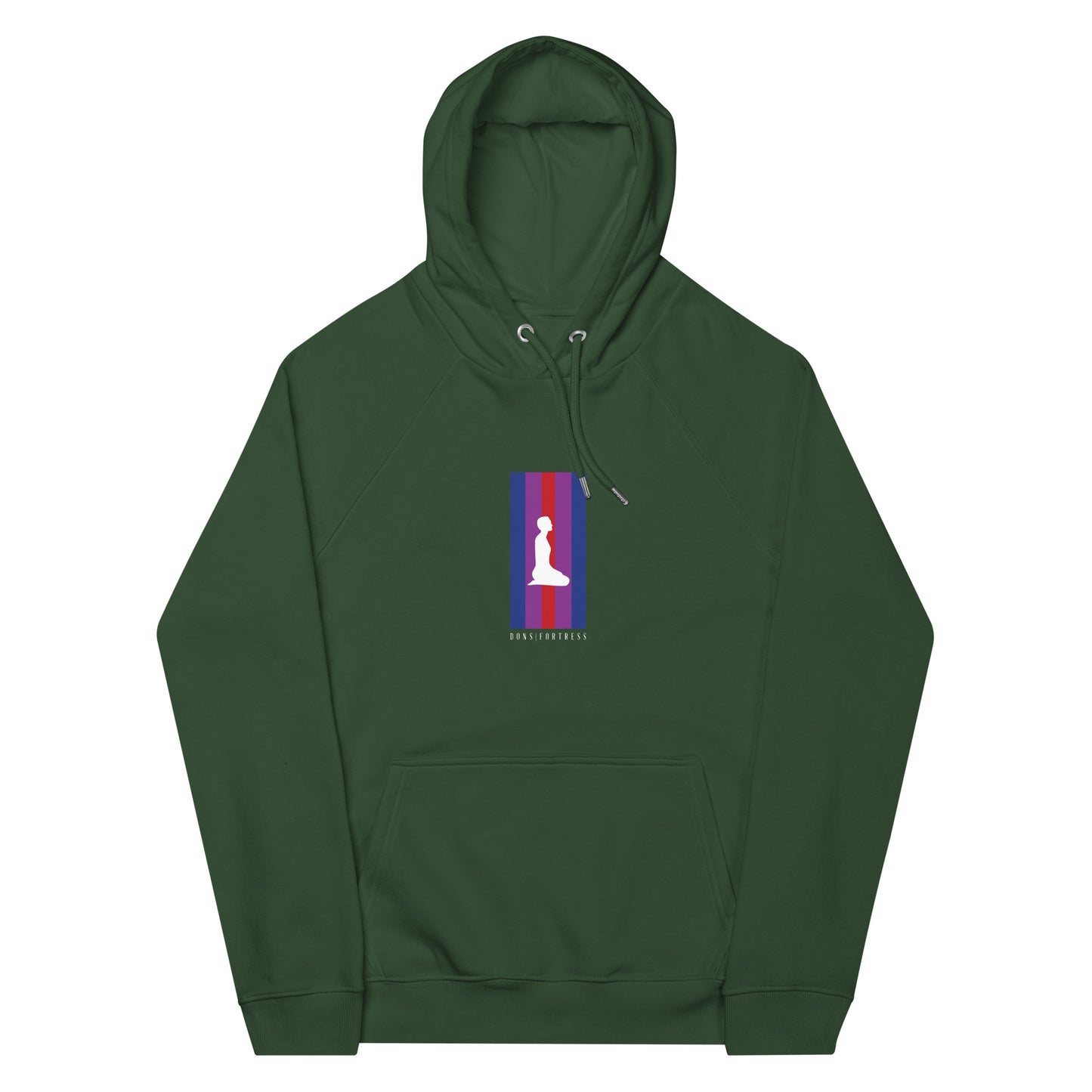 DONS|FORTRESS Pirathon Eco-friendly Hoodie. Made from organic cotton and recycled materials in Bottle Green.