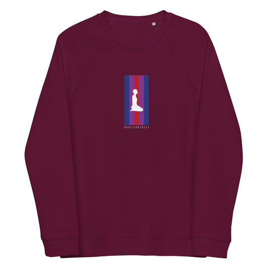 DONS|FORTRESS Pirathon Eco-Friendly, Sustainable Pullover. Made from organic cotton and recycled materials in Burgundy.