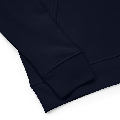 DONSFORTRESS Principle Eco-Friendly, Sustainable Hoodie Flat in French Navy with chest print logo.