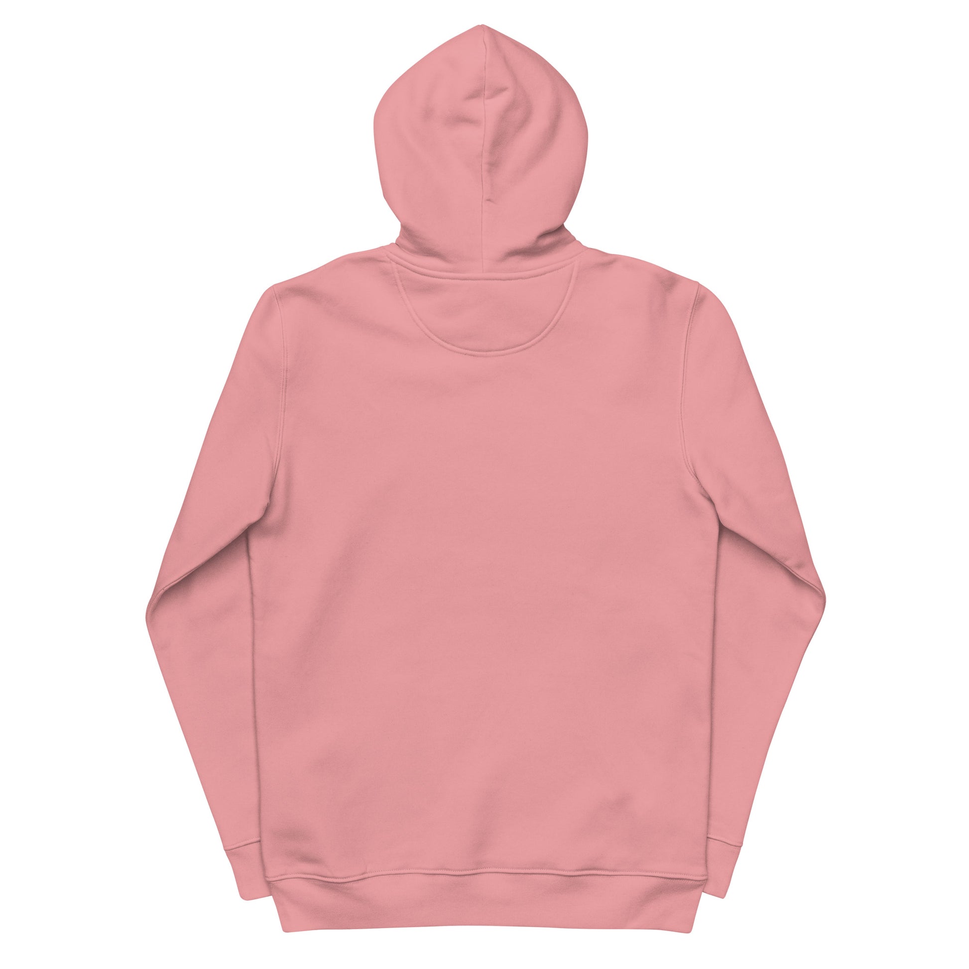 DONSFORTRESS Principle Eco-Friendly, Sustainable Hoodie Flat in Canyon Pink with chest print logo.