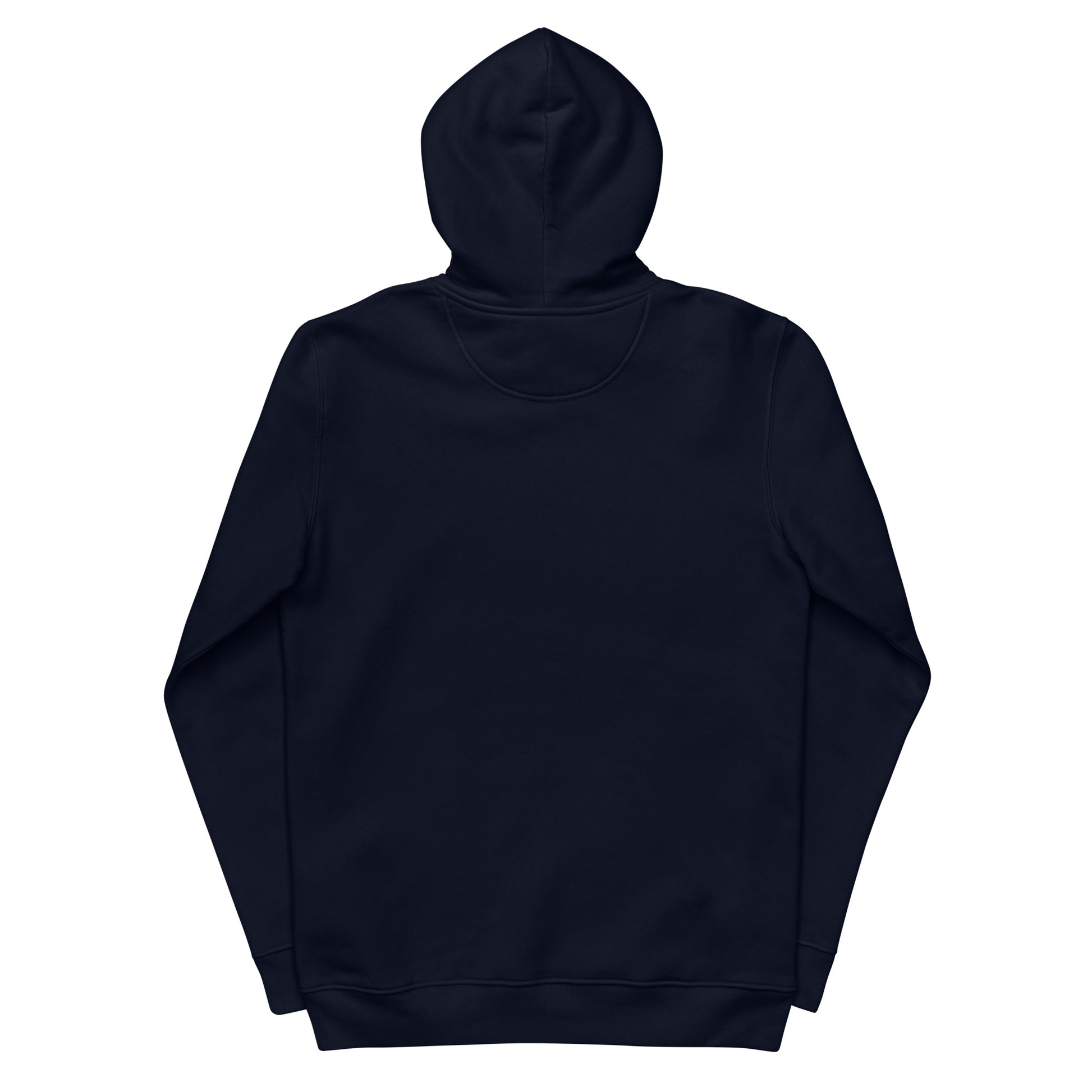 DONSFORTRESS Principle Eco-Friendly, Sustainable Hoodie Flat in French Navy with chest print logo.