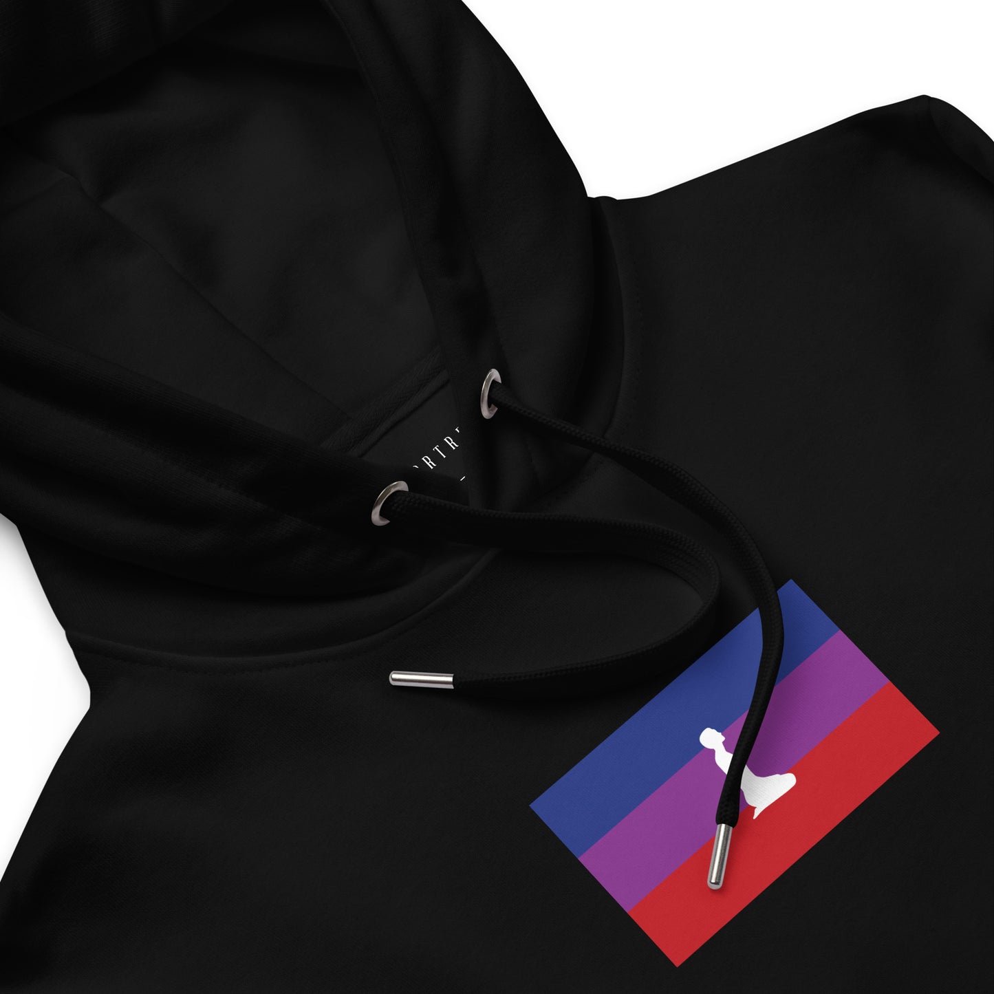 DONS|FORTRESS Sidon Eco-Friendly, Sustainable Hoodie in Black with chest and sleeve logo prints.